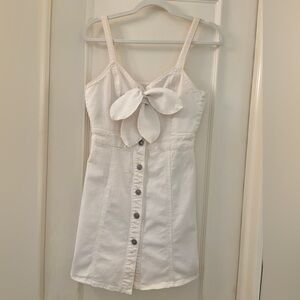 7 for all Mankind Double Tie White Denim Dress Size S